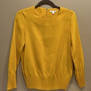 COS Yellow Crew Neck Sweater with Ribbed Trim